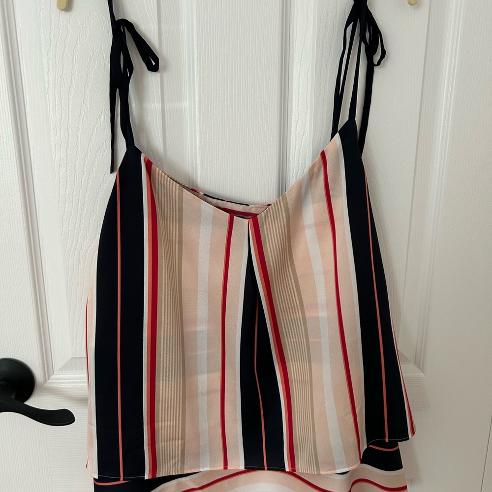 Banana Republic Navy, Red, and Cream Striped Camisole
